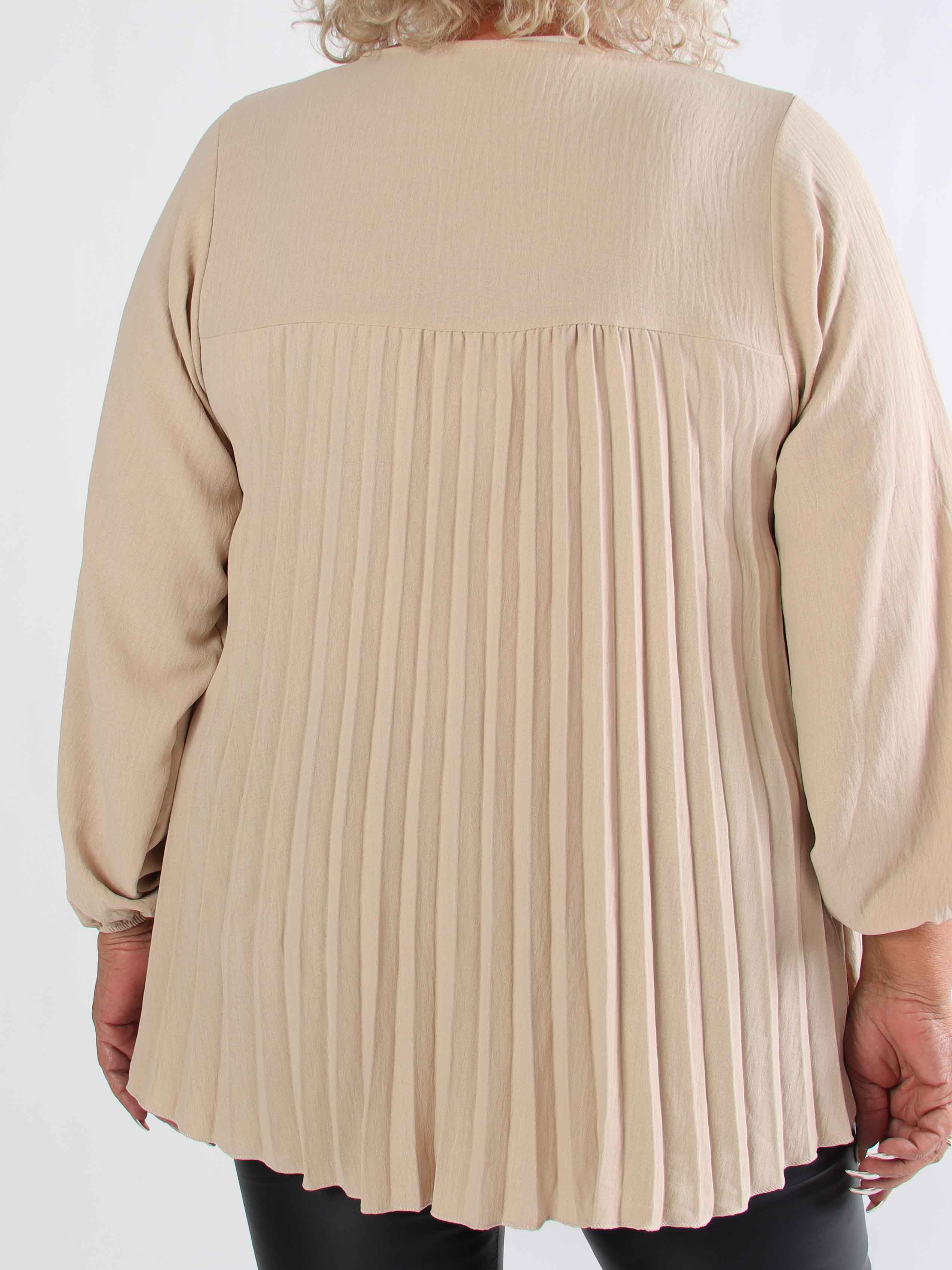 Nancy Shirt L/S - Sød plus size bluse med plisseringer